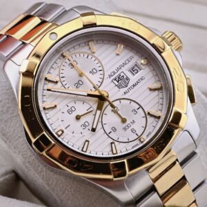 Tag Heuer Aquaracer Silver & 18K Yellow Gold Chronograph Men's Watch CAP2120.BB0834