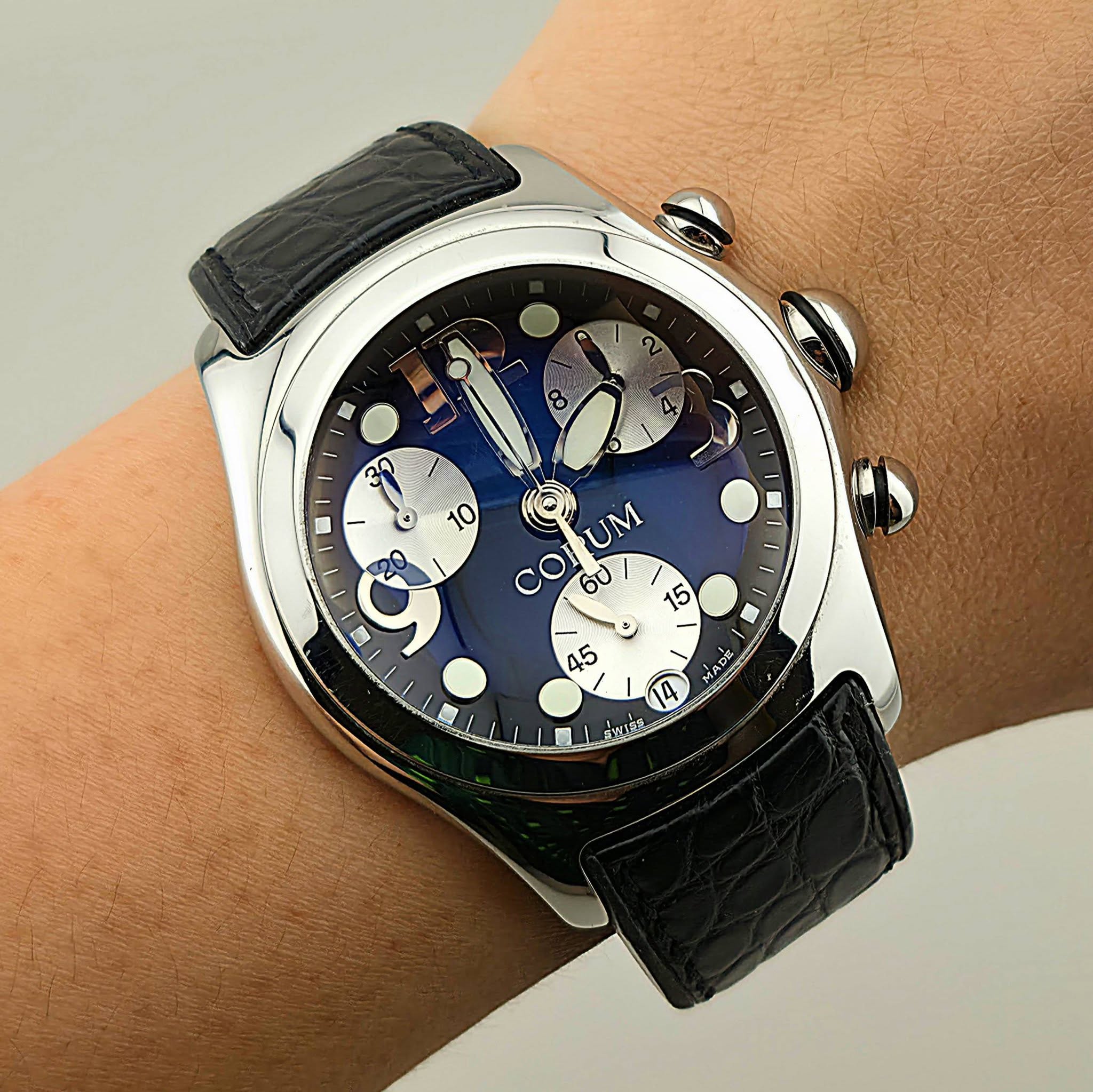 Corum Bubble Chronograph Blue Dial 45mm 396.150.20 - Image 10