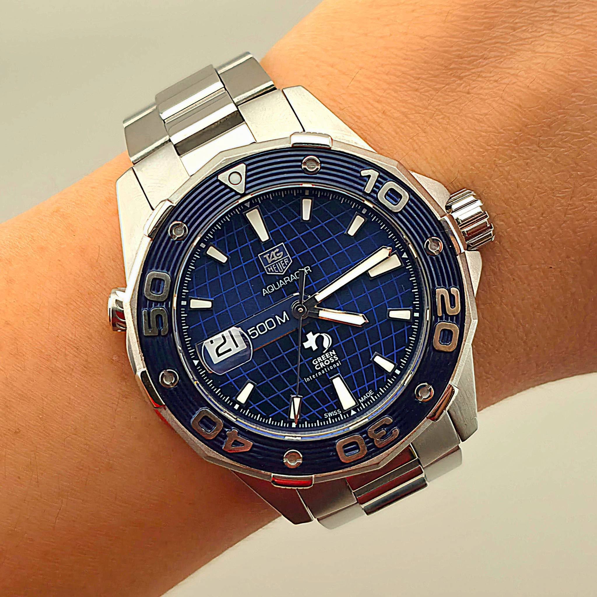 TAG Heuer Aquaracer 500M 43 mm 500M GREEN CROSS Automatic WAJ2116 Limited Ed - Image 2