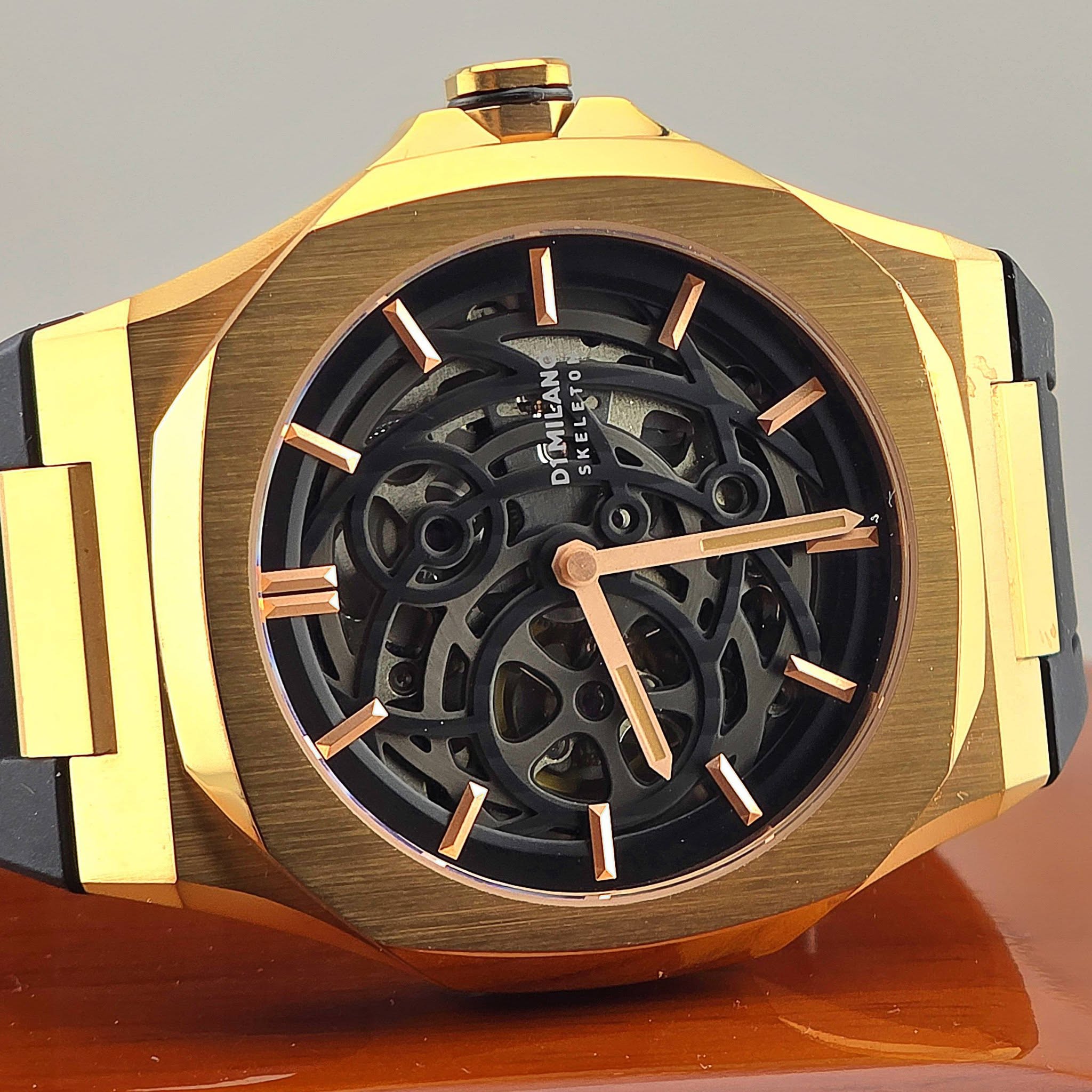 D1 Milano SKRJ / Skeleton Automatic Rose Gold Case Black Dial - Image 2