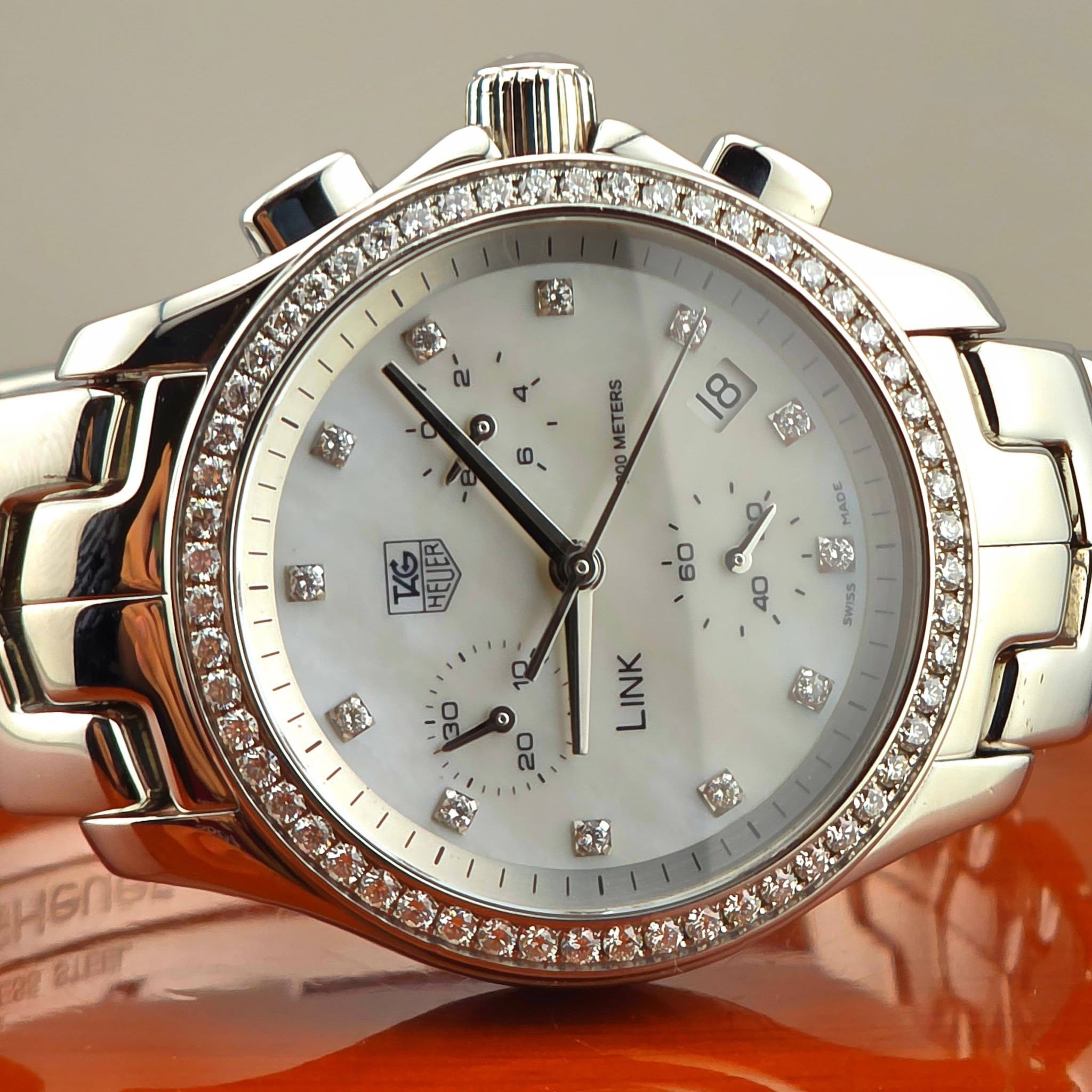 TAG Heuer Link Diamond Chronograph Ladies Ref:CJF1314 - Image 4