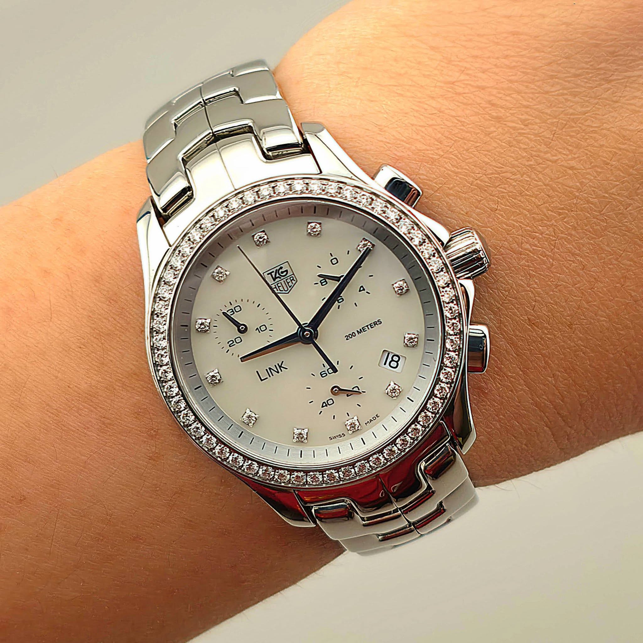 TAG Heuer Link Diamond Chronograph Ladies Ref:CJF1314 - Image 9