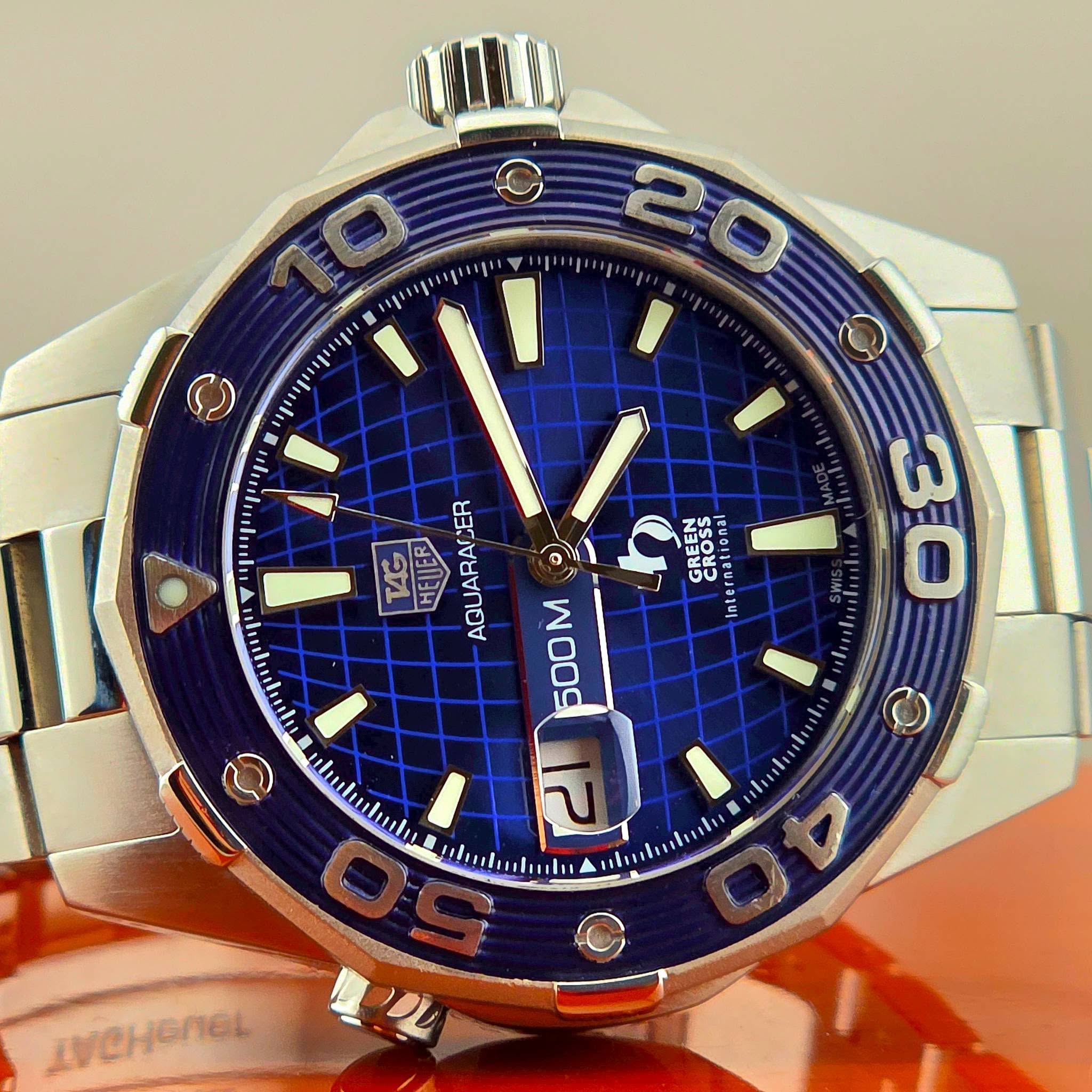 TAG Heuer Aquaracer 500M 43 mm 500M GREEN CROSS Automatic WAJ2116 Limited Ed - Image 5