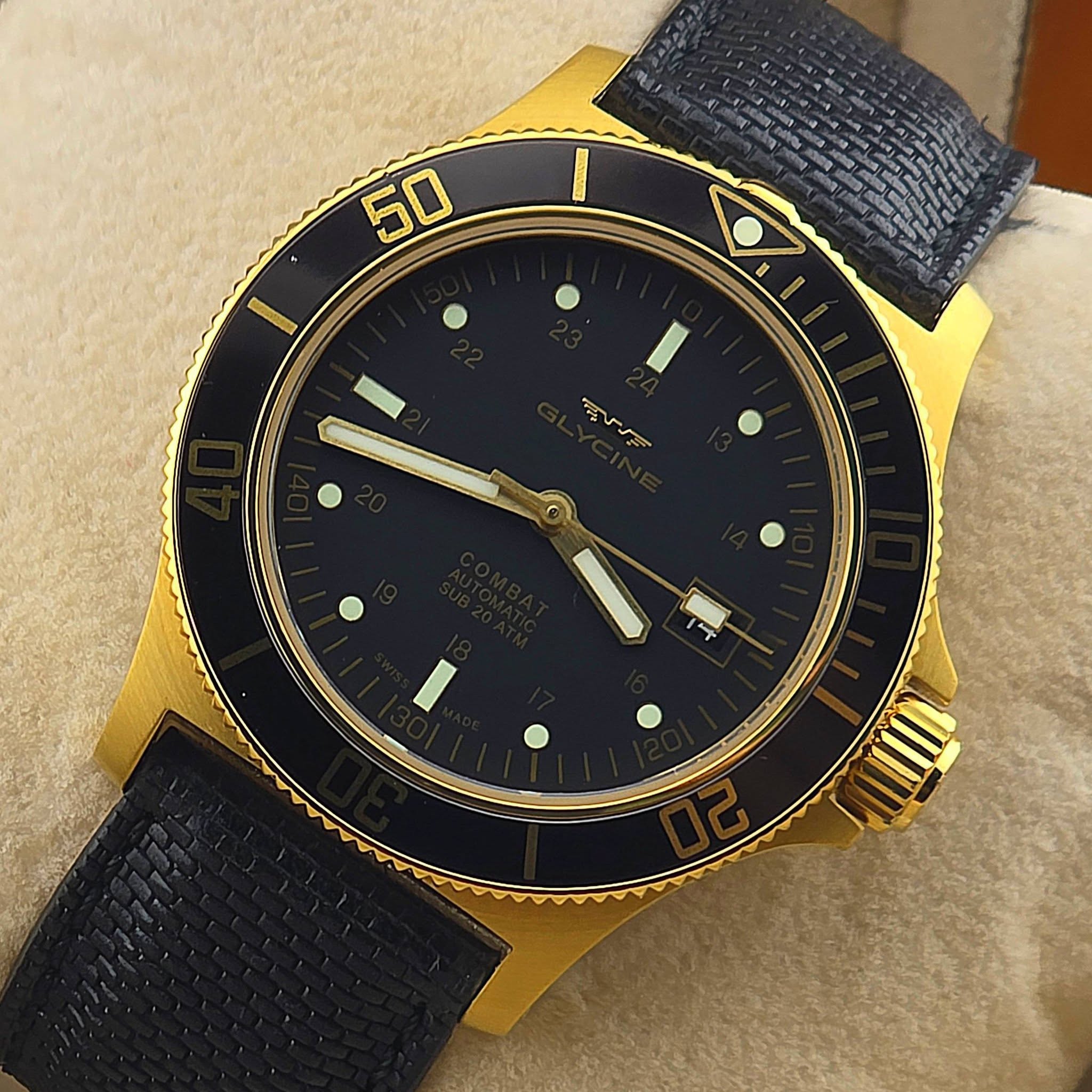 Glycine Combat Sub Automatic Bronze Gold PVD GL0186 - Image 10