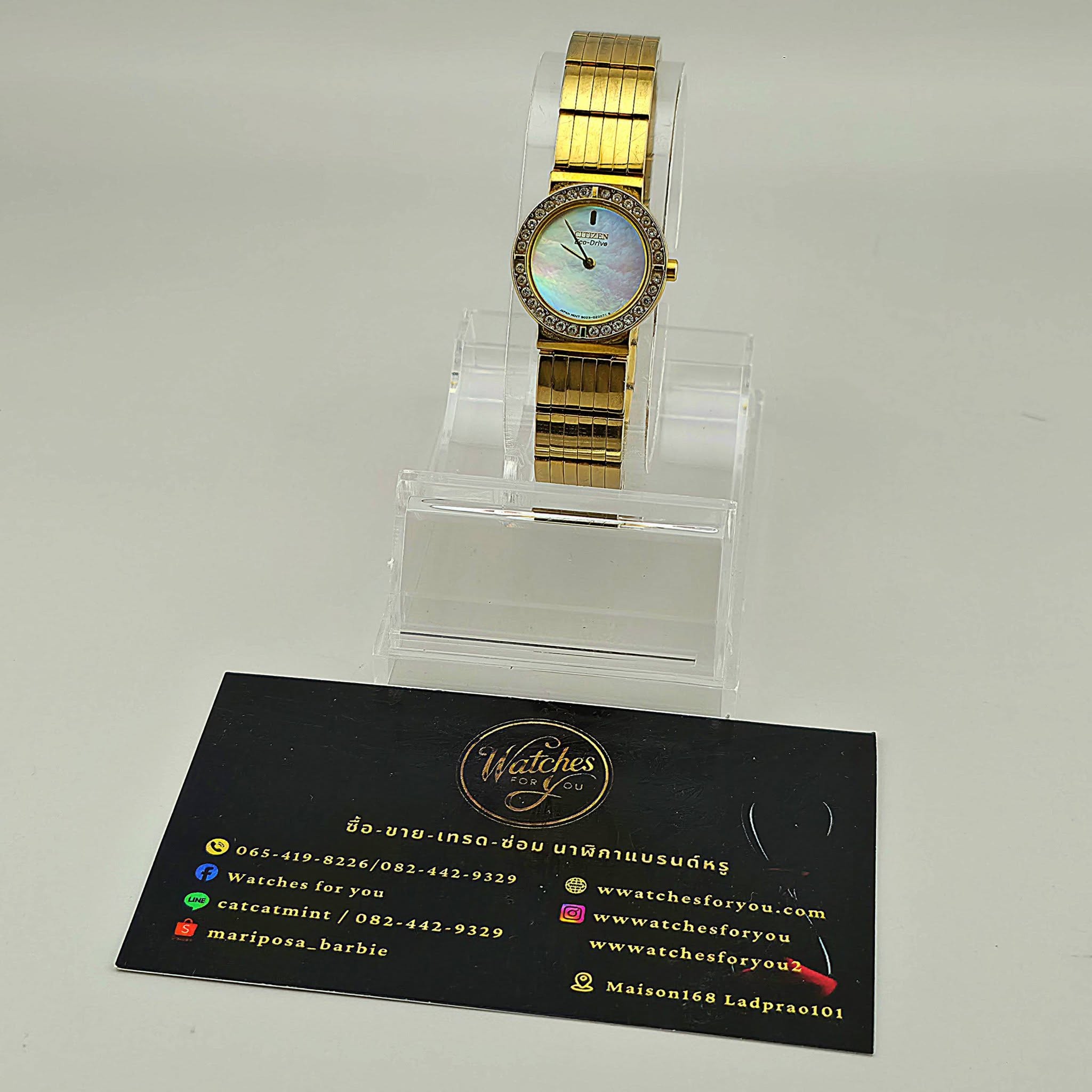 Citizen Eco-Drive Diamond Bezel Mother of Pearl Dial Ladies Watch - Image 9