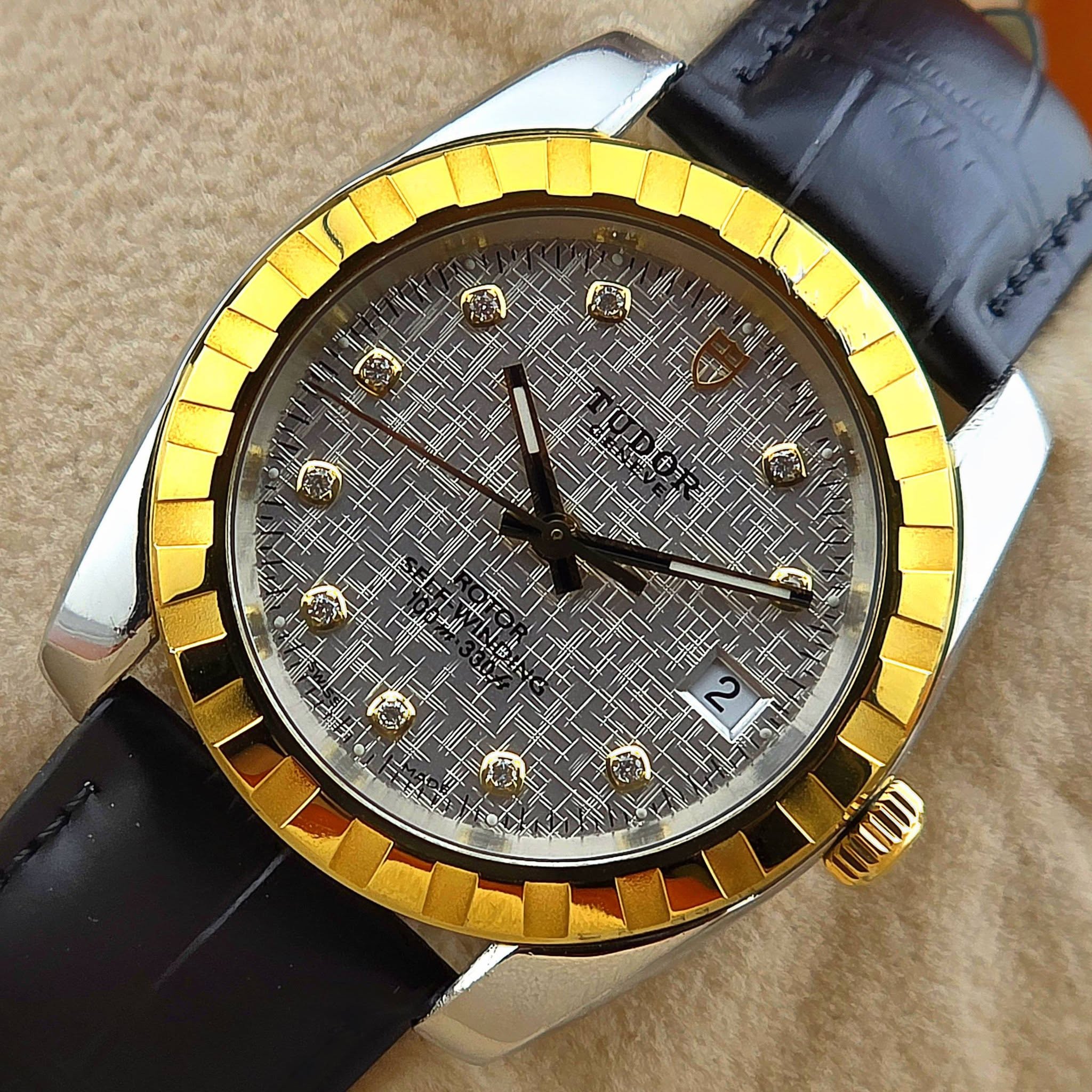 Vintage Tudor Prince Date Classic Diamonds 21013 Linen Dial - Image 2