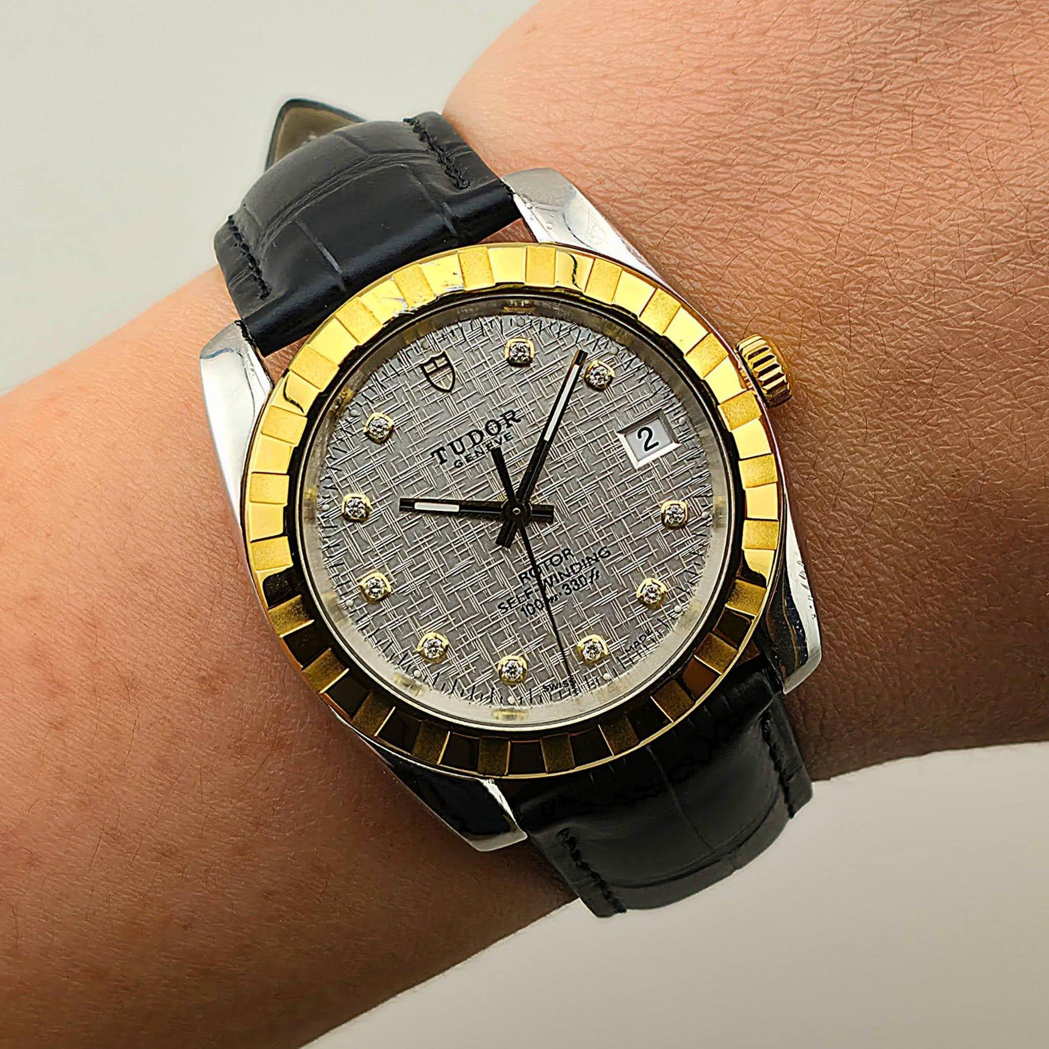 Vintage Tudor Prince Date Classic Diamonds 21013 Linen Dial - Image 3