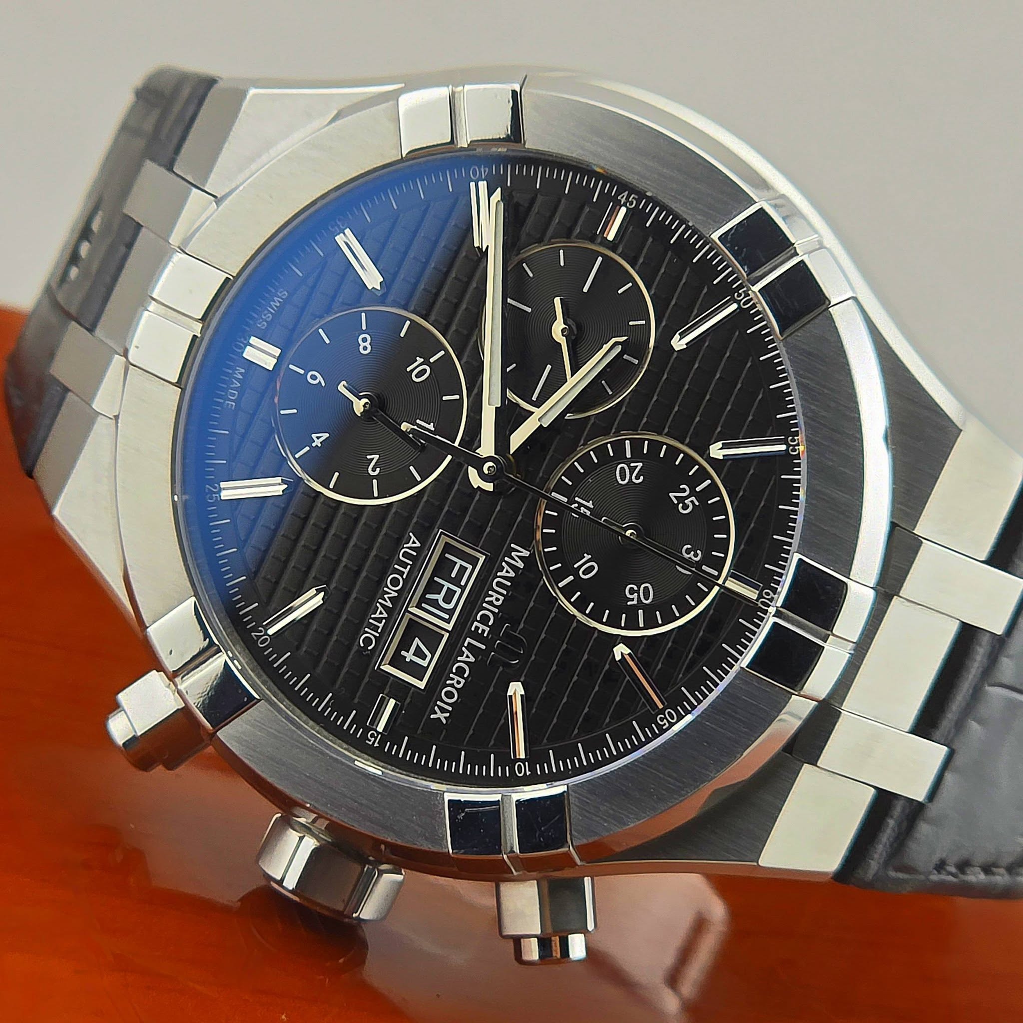 Maurice Lacroix Aikon Automatic Chronograph (AI6038) AI6038-SS001-330-1 Black Dial - Image 5