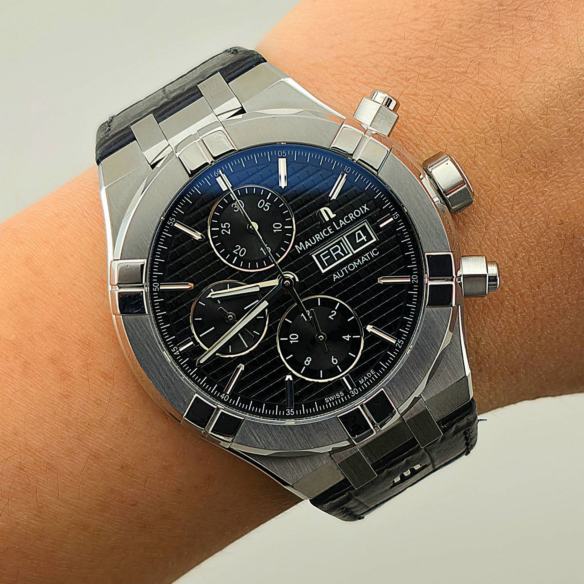 Maurice Lacroix Aikon Automatic Chronograph (AI6038) AI6038-SS001-330-1 Black Dial - Image 10