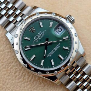 Rolex Datejust 31 Oystersteel Green Dial White Gold & Diamonds Ref. 278344RBR