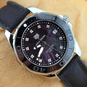 TAG Heuer Aquaracer Lady 300M Quartz 35mm Black Mother-of-Pearl Diamond Dial Ref. WAY131M
