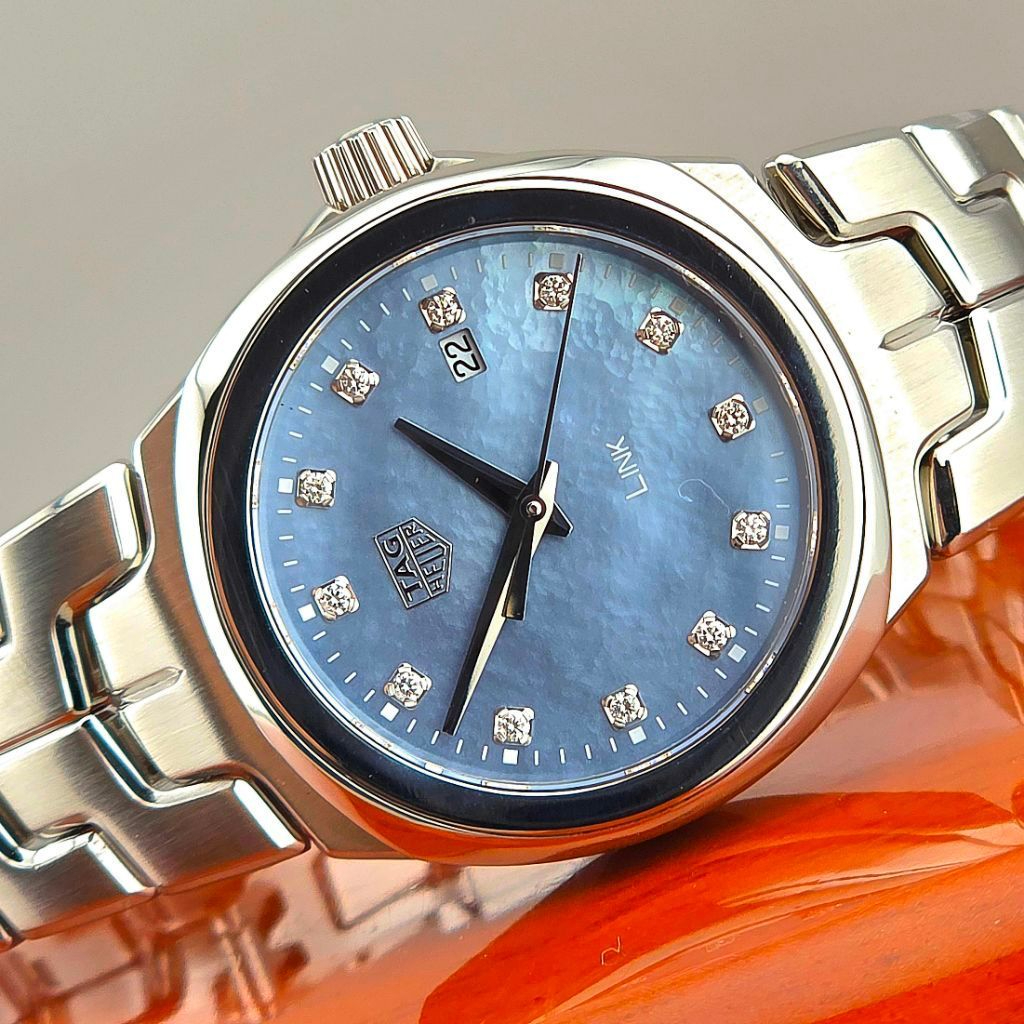 TAG Heuer Link Lady Quartz Blue Mother of Pearl Diamond Dial Ref: WBC1313.BA0600 - Image 2
