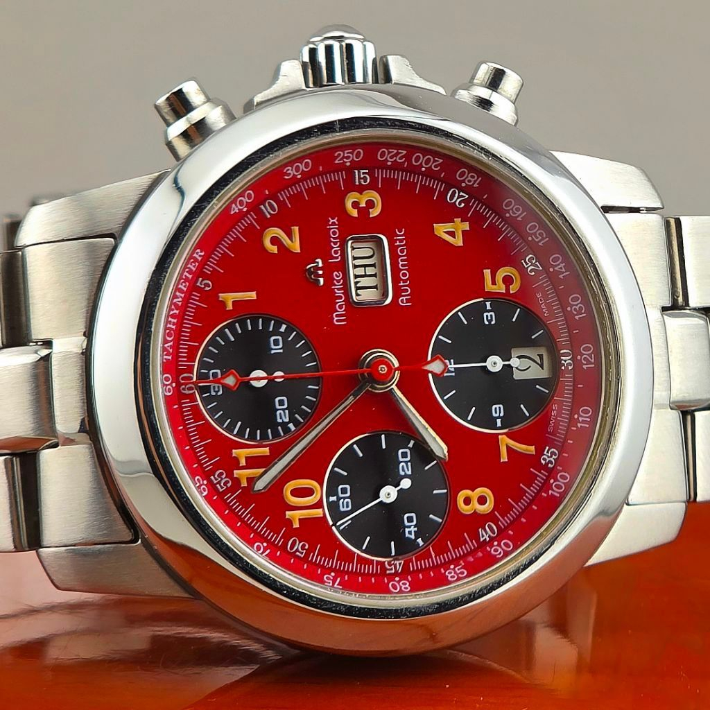 Maurice Lacroix Chronograph Automatic Ref. 39721 Croneo Chronograph Day-Date Red Dial - Image 2