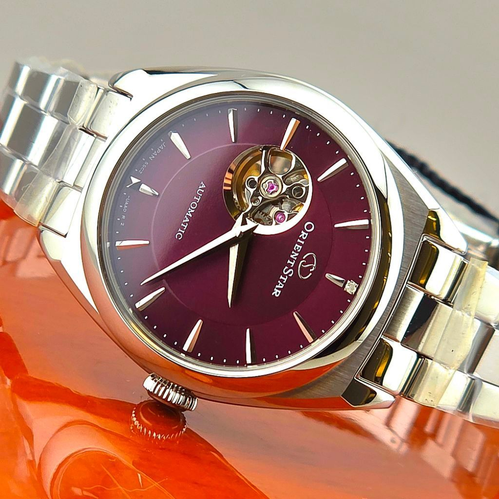 Orient Star Contemporary Semi Skeleton RE-ND0102R Burgundy Dial - Image 3