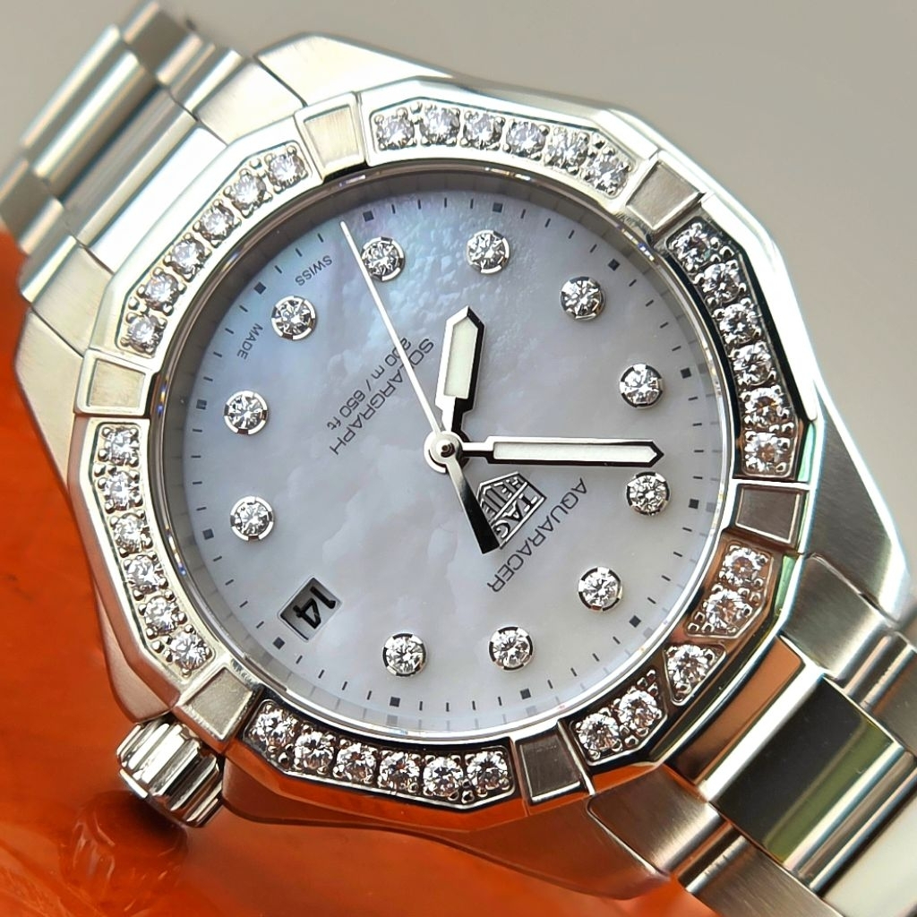 TAG Heuer Aquaracer Professional 200 Solargraph 34mm Diamond Mother-of-Pearl Reference: WBP1314.BA0005 - Image 3