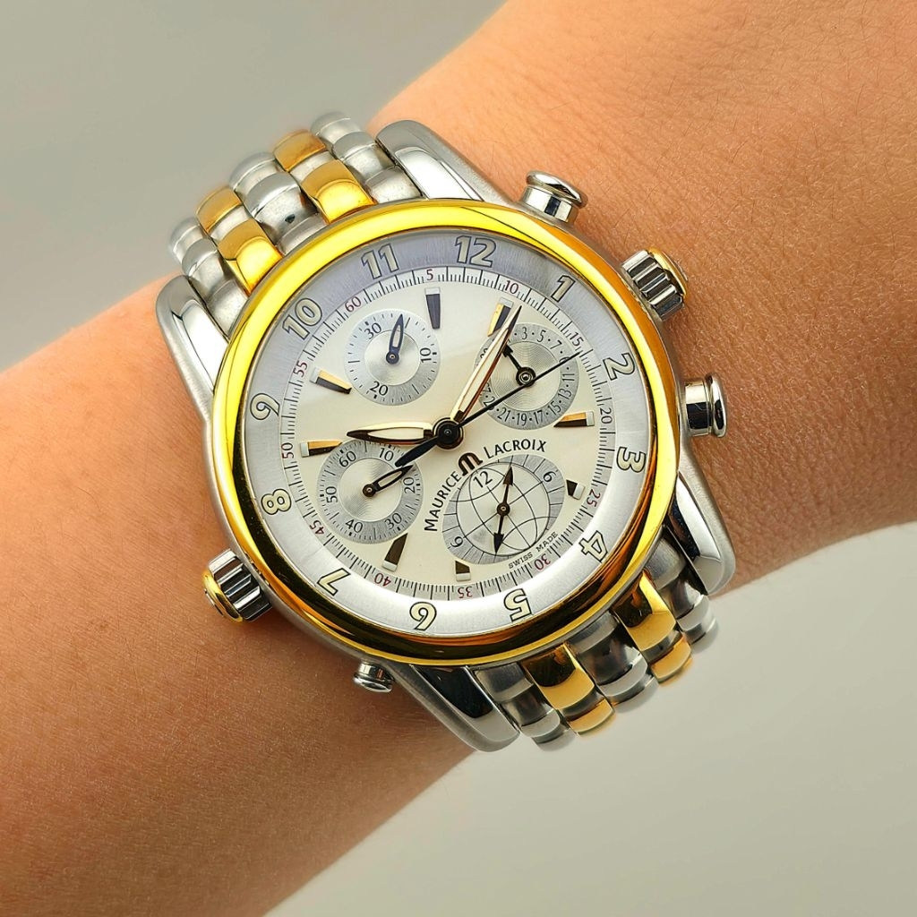 Maurice Lacroix Masterpiece Chrono Globe Automatic 43mm Ref. MP6398-PS105-830 Steel / 18K Gold Two-Tone - Image 3