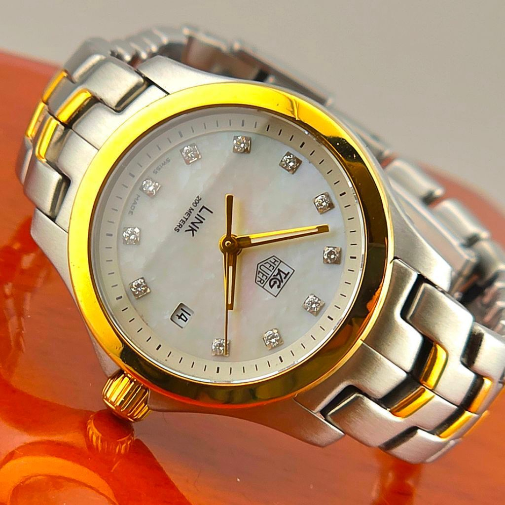 Tag Heuer Link Lady WJF1351 MOP Dial 18K Gold & Diamonds - Image 9