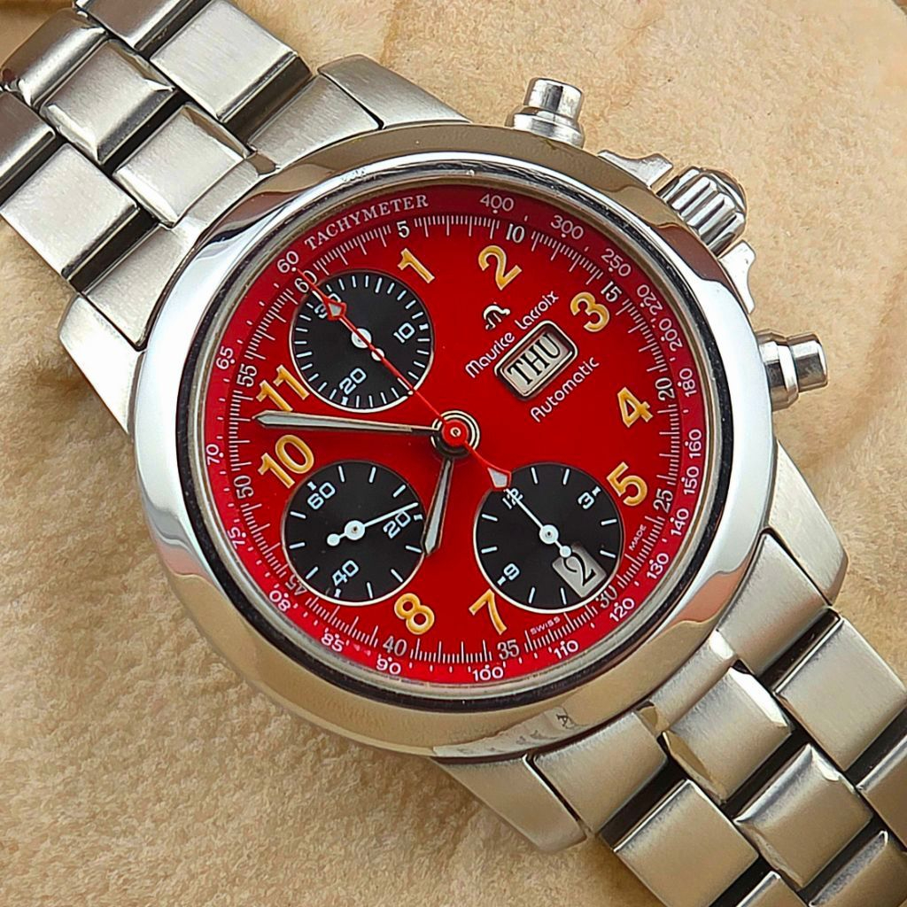 Maurice Lacroix Chronograph Automatic Ref. 39721 Croneo Chronograph Day-Date Red Dial - Image 4