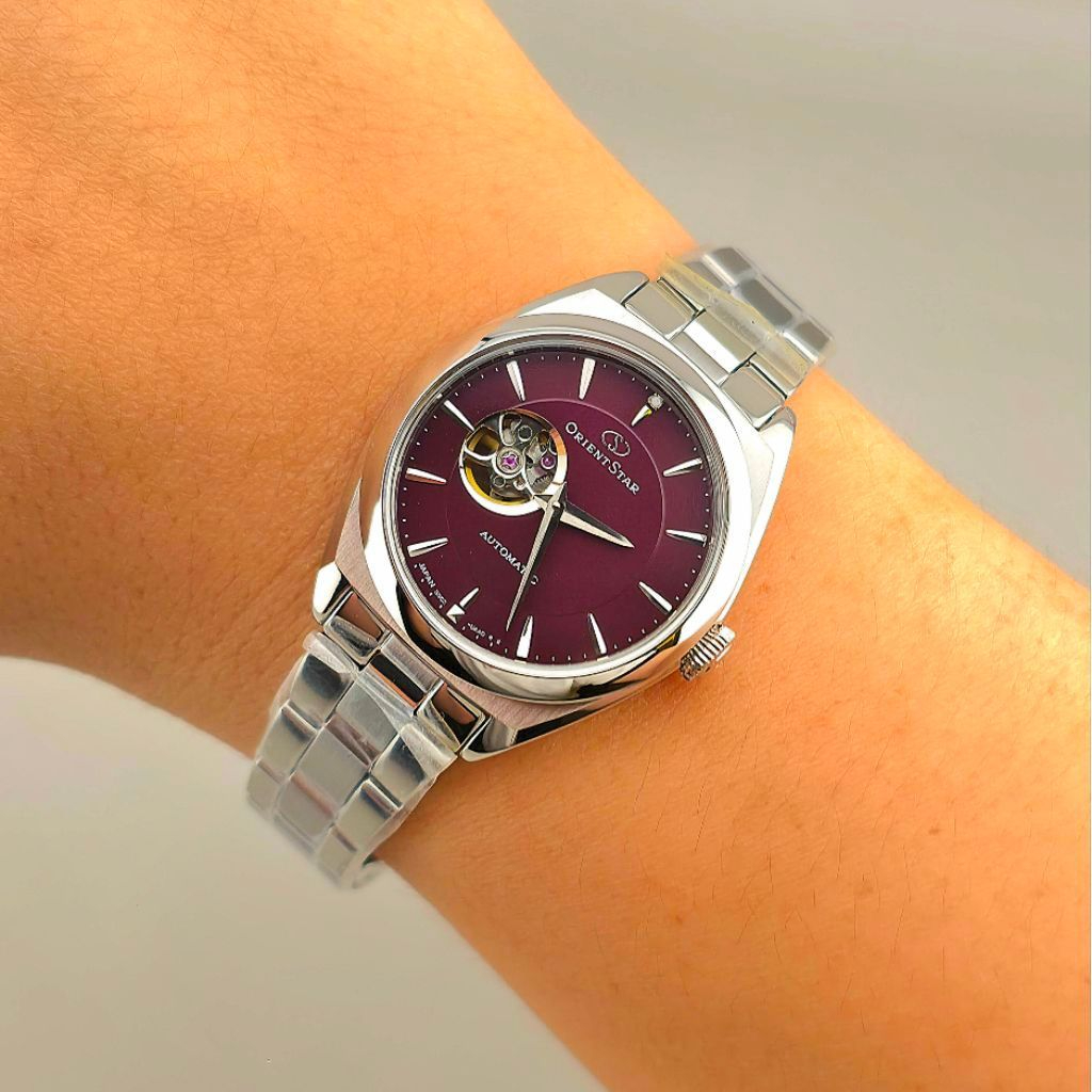 Orient Star Contemporary Semi Skeleton RE-ND0102R Burgundy Dial - Image 4