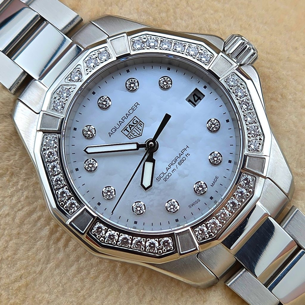 TAG Heuer Aquaracer Professional 200 Solargraph 34mm Diamond Mother-of-Pearl Reference: WBP1314.BA0005 - Image 4