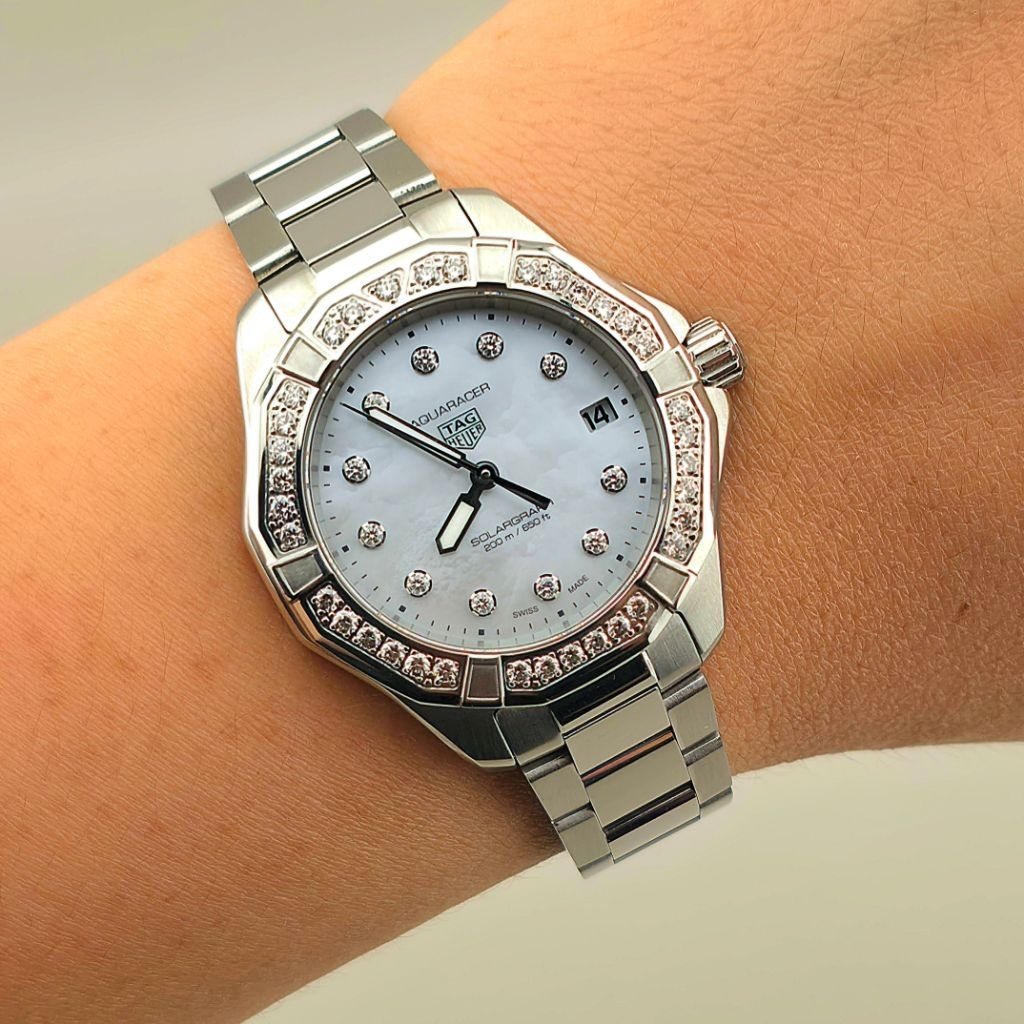 TAG Heuer Aquaracer Professional 200 Solargraph 34mm Diamond Mother-of-Pearl Reference: WBP1314.BA0005 - Image 5