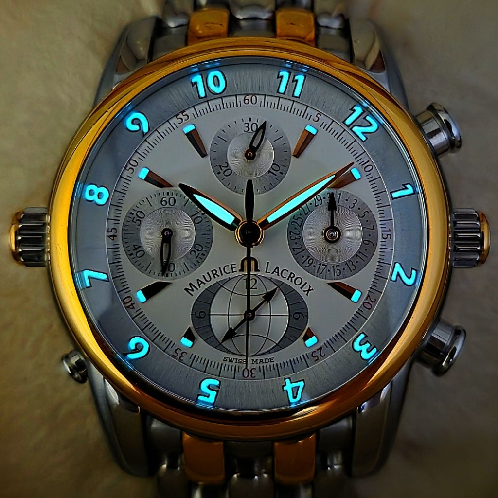 Maurice Lacroix Masterpiece Chrono Globe Automatic 43mm Ref. MP6398-PS105-830 Steel / 18K Gold Two-Tone - Image 5