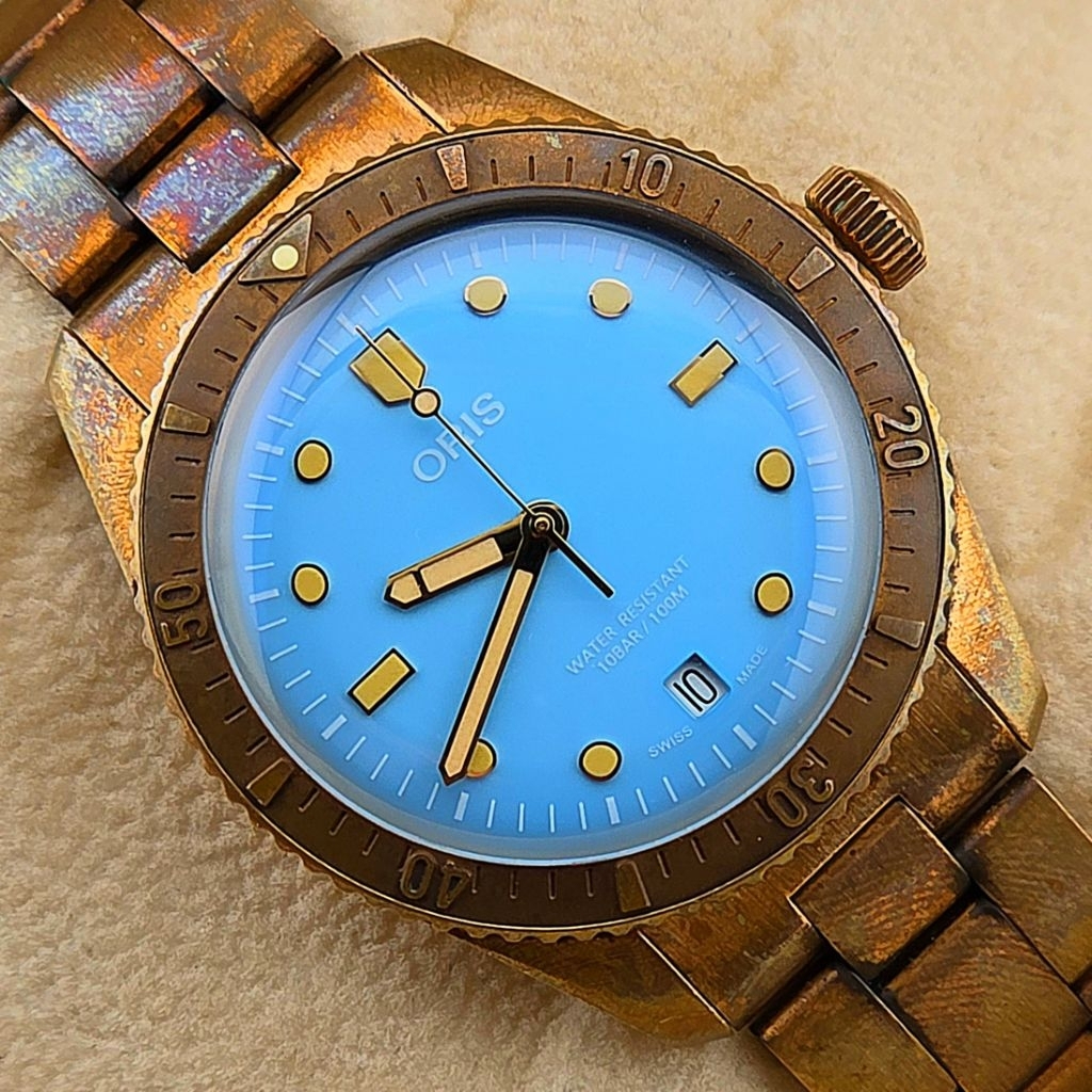 Oris Divers Sixty-Five “Cotton Candy” Blue Dial Bronze Ref. 01 733 7771 3155-07 8 19 15 - Image 5