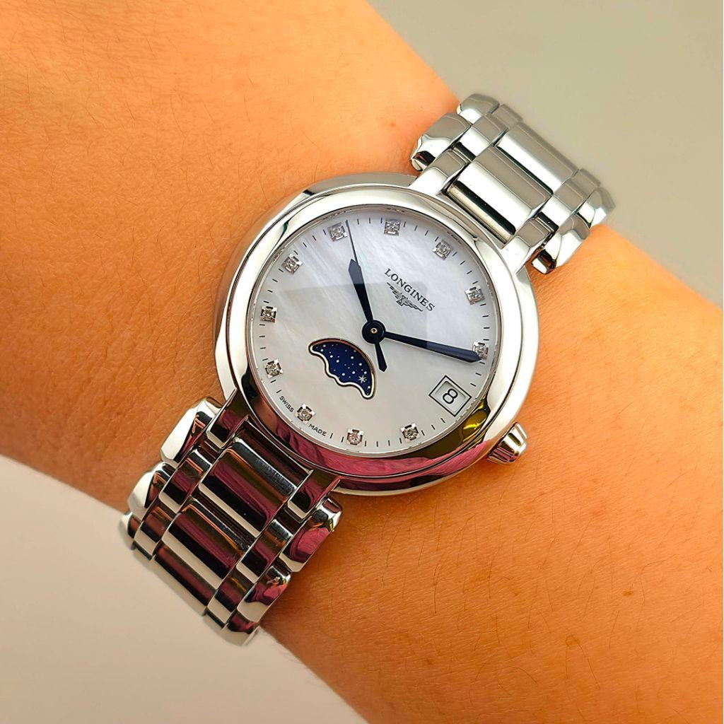 LONGINES PrimaLuna Moonphase Diamond Mother of Pearl 30.5mm Quartz Ref. L8.115.4.87.6 - Image 6