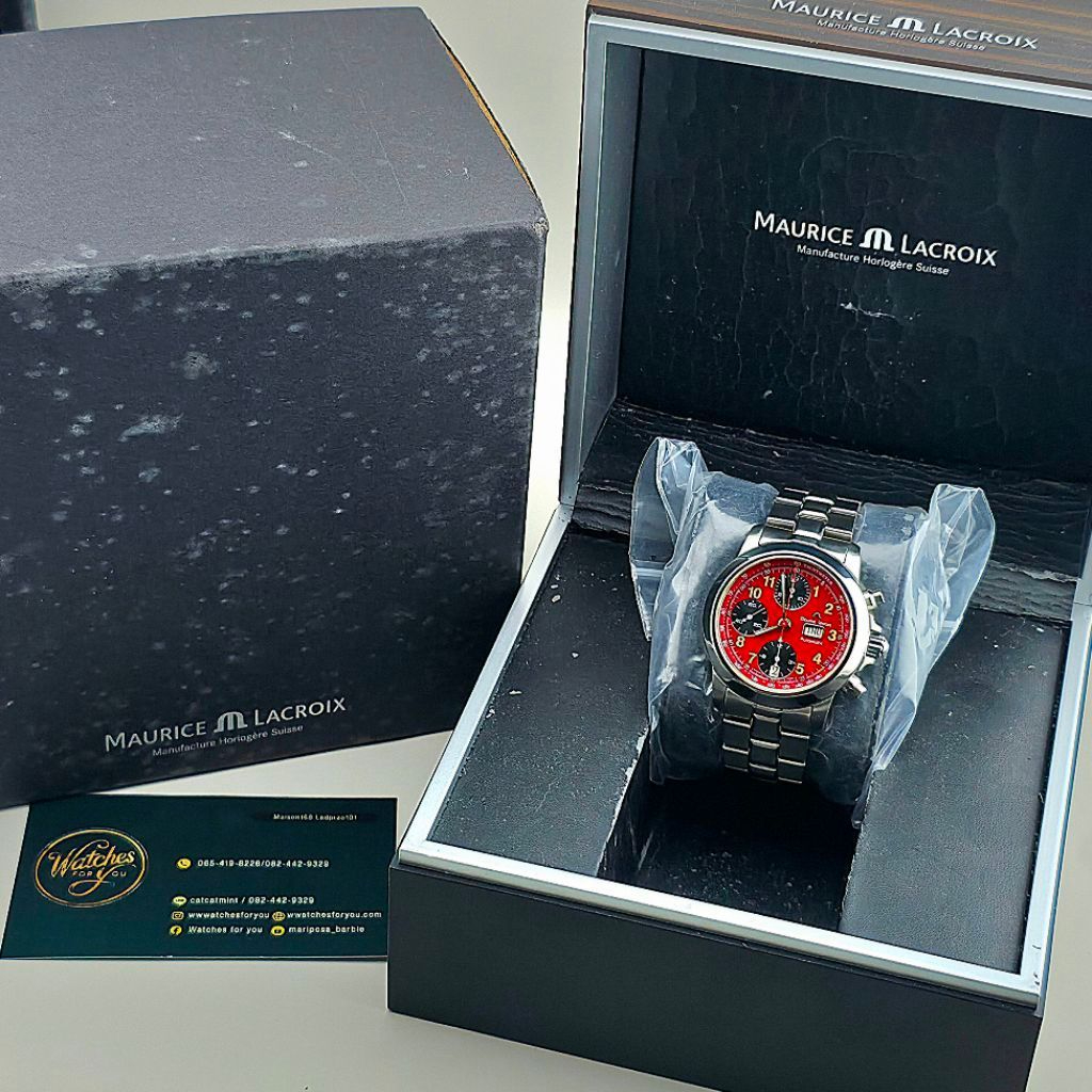 Maurice Lacroix Chronograph Automatic Ref. 39721 Croneo Chronograph Day-Date Red Dial - Image 6
