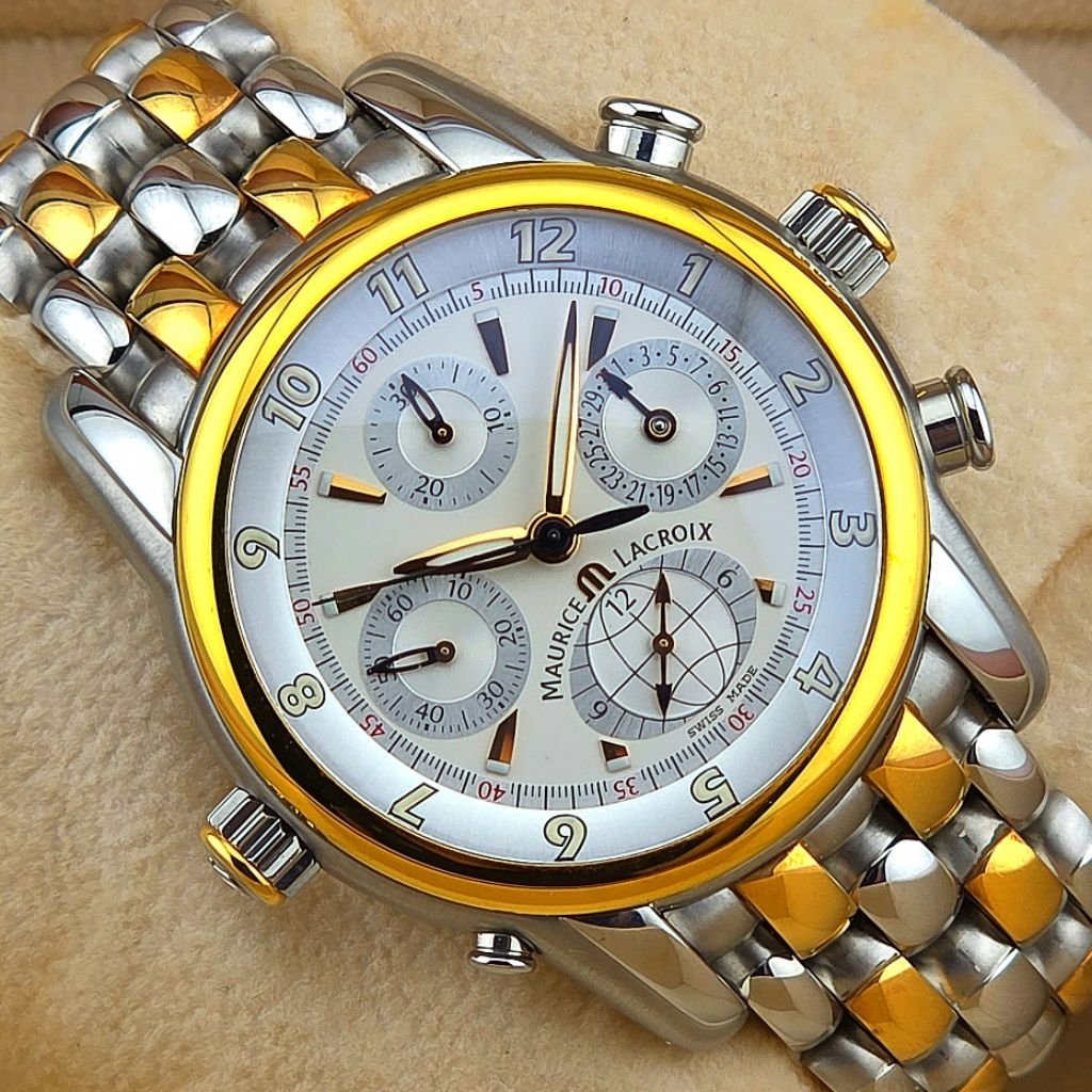 Maurice Lacroix Masterpiece Chrono Globe Automatic 43mm Ref. MP6398-PS105-830 Steel / 18K Gold Two-Tone - Image 6