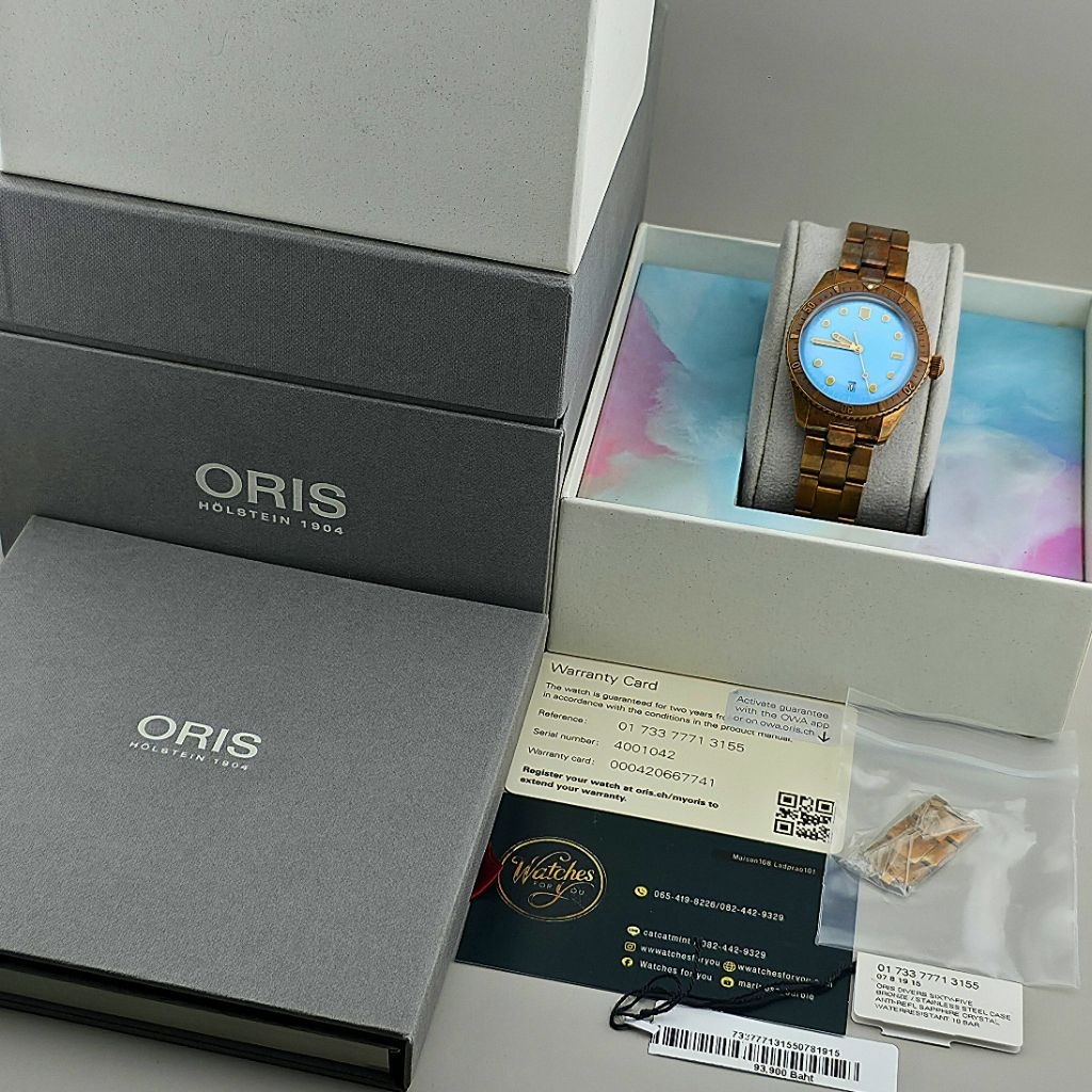 Oris Divers Sixty-Five “Cotton Candy” Blue Dial Bronze Ref. 01 733 7771 3155-07 8 19 15 - Image 6
