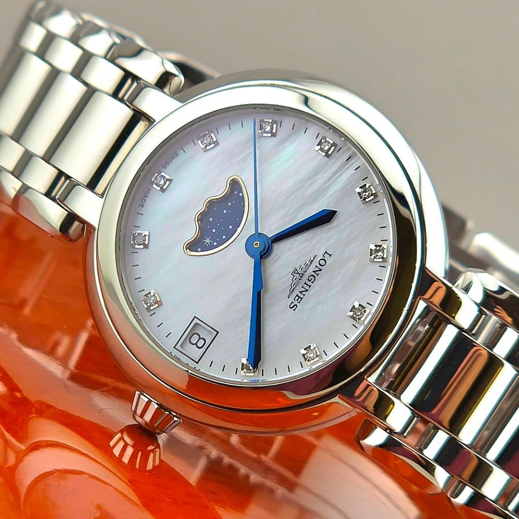 LONGINES PrimaLuna Moonphase Diamond Mother of Pearl 30.5mm Quartz Ref. L8.115.4.87.6 - Image 8