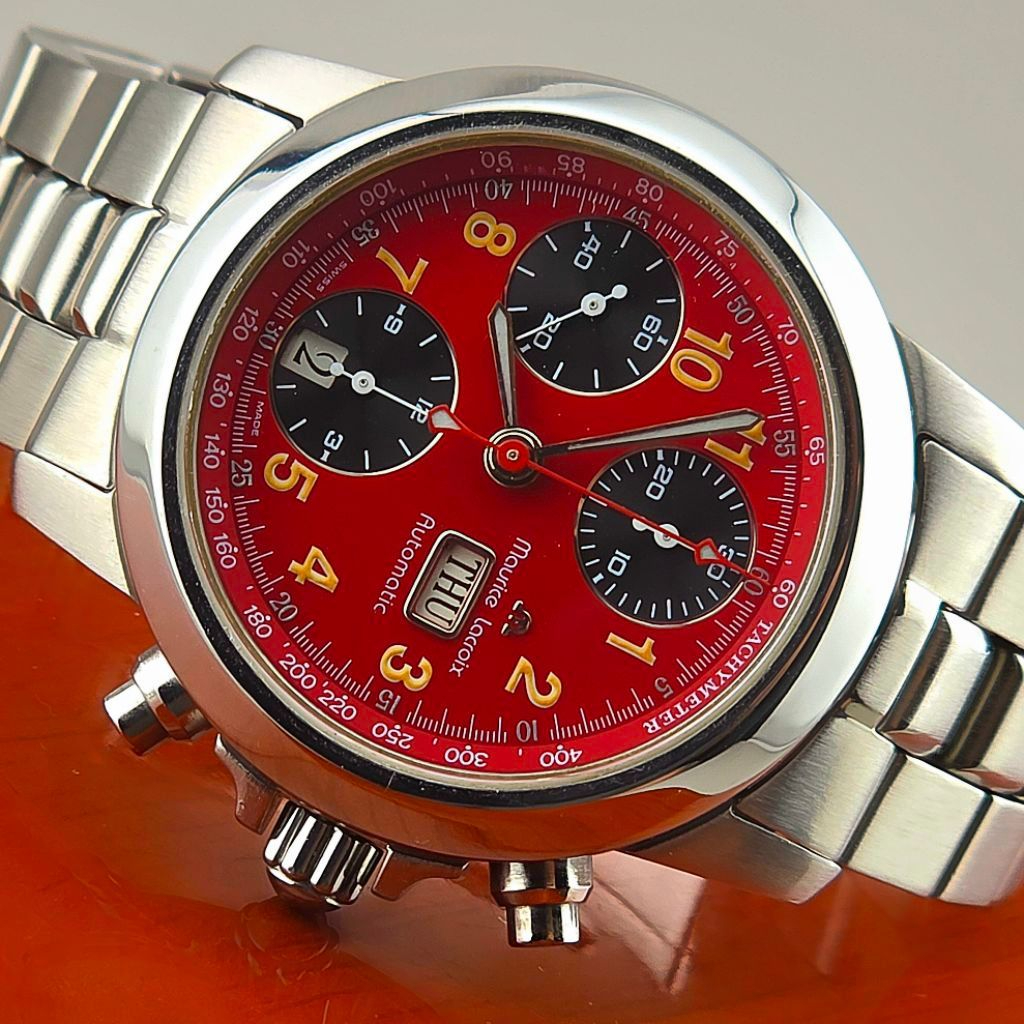 Maurice Lacroix Chronograph Automatic Ref. 39721 Croneo Chronograph Day-Date Red Dial - Image 8