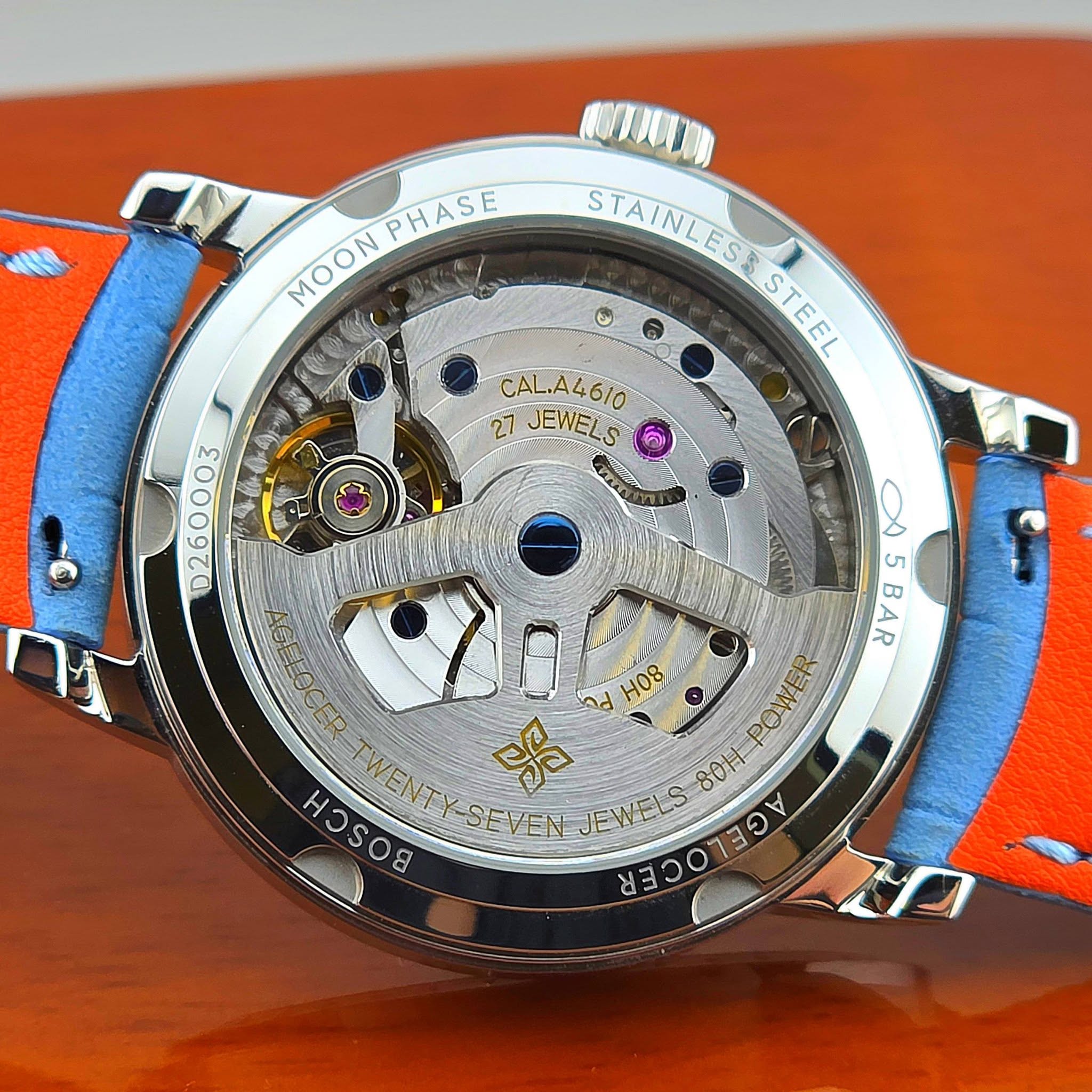 AGELOCER Original Moon Phase Automatic Starry Sky Blue Dial รหัสรุ่น: 6404E - Image 6