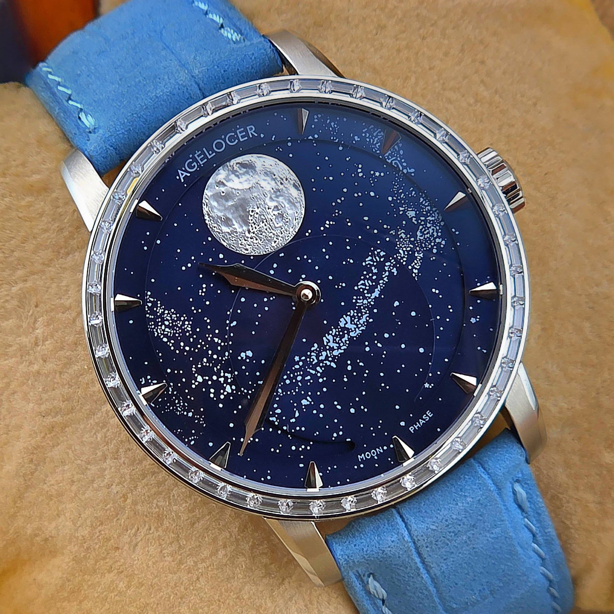 AGELOCER Original Moon Phase Automatic Starry Sky Blue Dial รหัสรุ่น: 6404E - Image 3