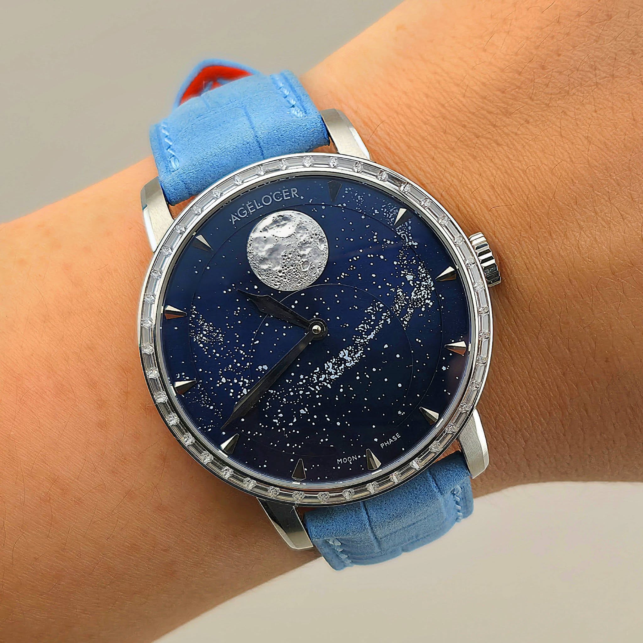 AGELOCER Original Moon Phase Automatic Starry Sky Blue Dial รหัสรุ่น: 6404E - Image 5