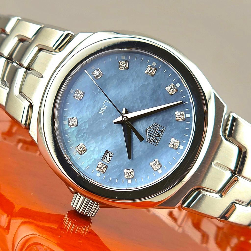 TAG Heuer Link Lady Quartz Blue Mother of Pearl Diamond Dial Ref: WBC1313.BA0600 - Image 10