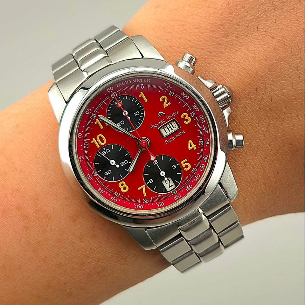 Maurice Lacroix Chronograph Automatic Ref. 39721 Croneo Chronograph Day-Date Red Dial - Image 10
